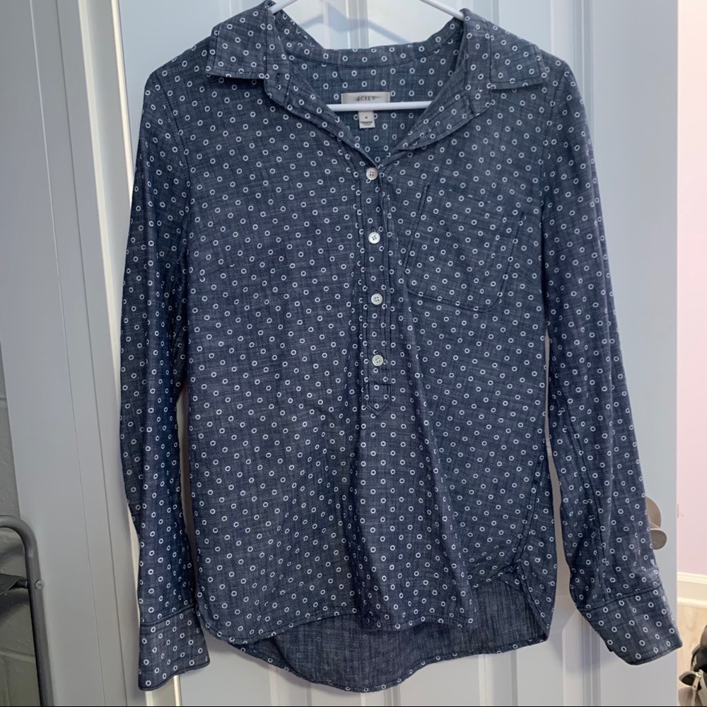 J. Crew Button Down Shirt Gray Demin